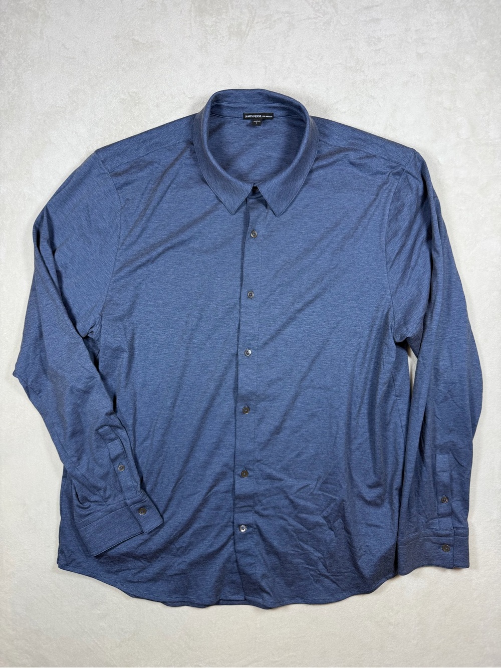 James Perse Size 4 Los Angeles Like New Men's Button-Down Shirt in Heather Navy
